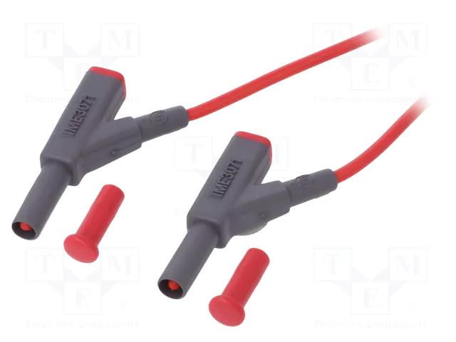 Test lead; 16A; banana plug 4mm,both sides; insulated; Len: 1m BEHA-AMPROBE 307111