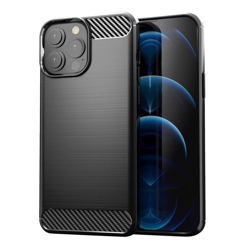 Carbon Case Flexible Cover TPU Case for iPhone 13 Pro black, Hurtel 5907769326653 5907769326653