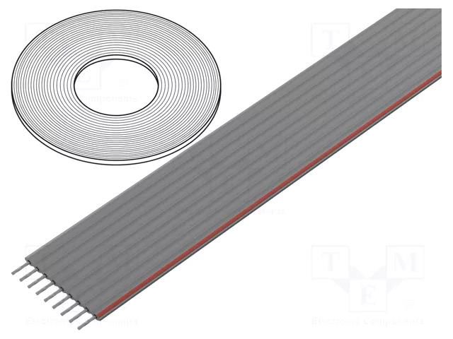 Wire: ribbon; 1.27mm; stranded; Cu; unshielded; PVC; grey; 30.5m CONNFLY DS1057-09A282R