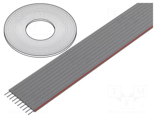 Wire: ribbon; 1.27mm; stranded; Cu; unshielded; PVC; grey; 76m CONNFLY DS1057-10A282R-250