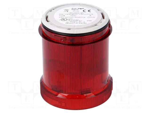Module: light signaller; red; LED; 24VDC; 24VAC; IP66; Ø63x76mm AUER SIGNAL 901012405