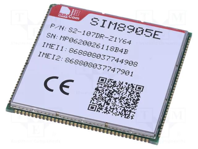 Module: LTE; Down: 50Mbps; Up: 150Mbps; SMD; 40.5x10.5x2.8mm SIMCOM SIM8905E-Z1Y64