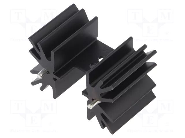 Heatsink: extruded; H; TO220; black; L: 25.4mm; W: 41.9mm; H: 25.4mm Wakefield Thermal 647-10ABEP
