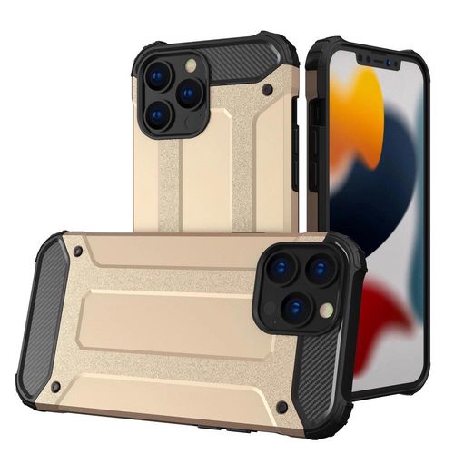 Hybrid Armor Case Tough Rugged Cover for iPhone 13 Pro Max golden, Hurtel 5907769326530 5907769326530