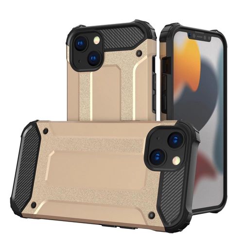 Hybrid Armor Case Tough Rugged Cover for iPhone 13 golden, Hurtel 5907769326592 5907769326592