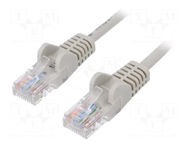 Patch cord; RJ45 plug,both sides; U/UTP; 5e; stranded; CCA; PVC Goobay U/UTP5-CCA-100GY