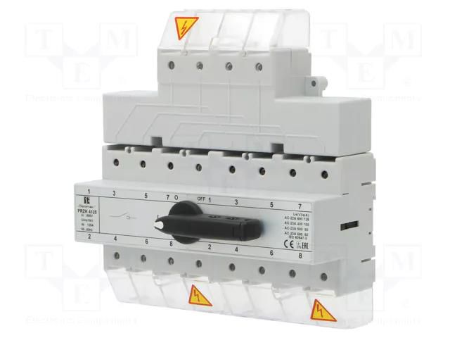 Switch: mains-generator; Stabl.pos: 3; 125A; I-0-II; Poles: 4 SPAMEL PRZK-4125-W02