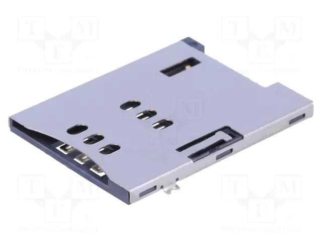 Connector: for cards; SIM; push-push,with peg; SMT; gold-plated HSM C0662-06YGBR00R