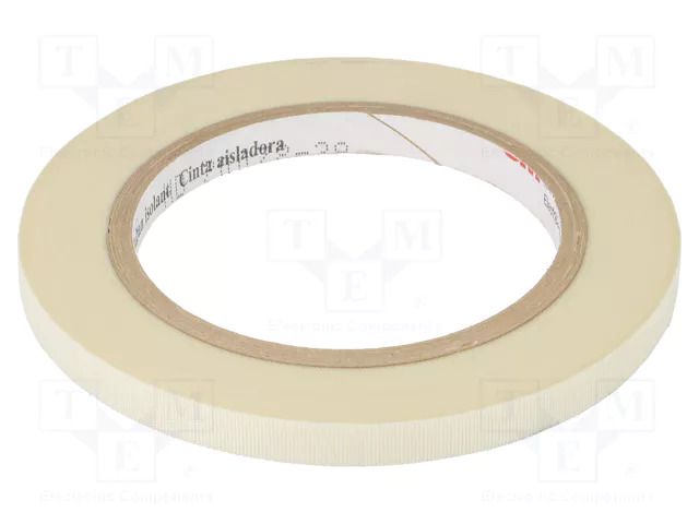 Tape: electrical insulating; W: 9mm; L: 33m; Thk: 0.177mm; white 3M 3M-69-9-33