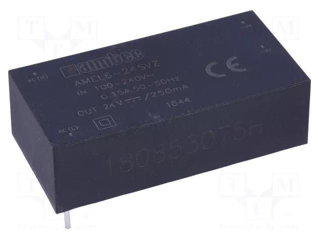 Converter: AC/DC; 6W; Uin: 85÷264VAC,100÷370VDC; Uout: 24VDC; 80% AIMTEC AMEL6-24SVZ