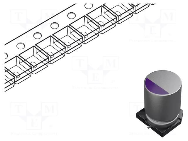 Capacitor: tantalum-polymer; low ESR; 220uF; 6.3VDC; 6100mA; SMD PANASONIC 6TPF220M5L