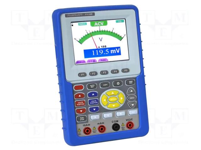 Handheld oscilloscope; 100MHz; 8bit; LCD 3,8"; Ch: 2; 1Gsps; 6kpts PEAKTECH PKT-P1195