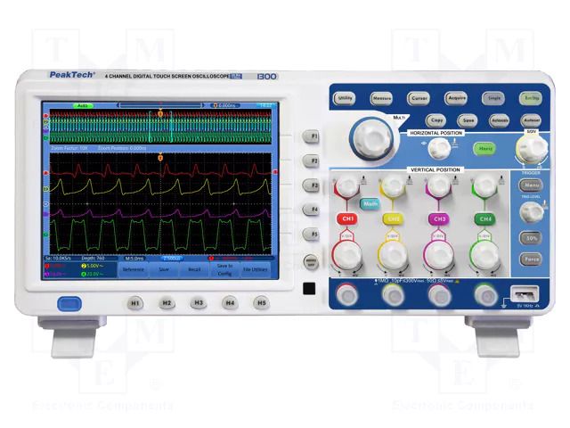 Oscilloscope: digital; Ch: 4; 200MHz; 2Gsps; 7.6Mpts/ch; LCD TFT 8" PEAKTECH PKT-P1300