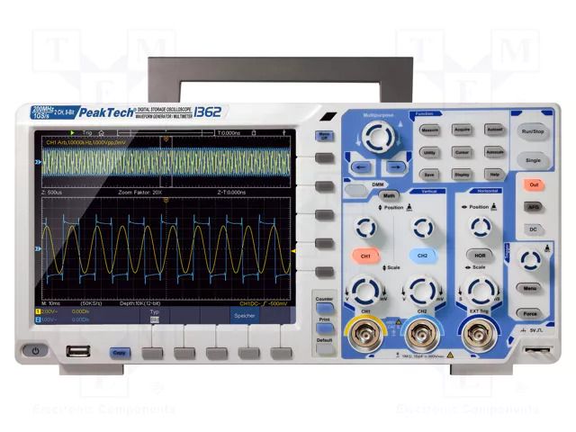 Oscilloscope: digital; Ch: 2; 200MHz; 2Gsps; 40Mpts; LCD TFT 8" PEAKTECH PKT-P1362