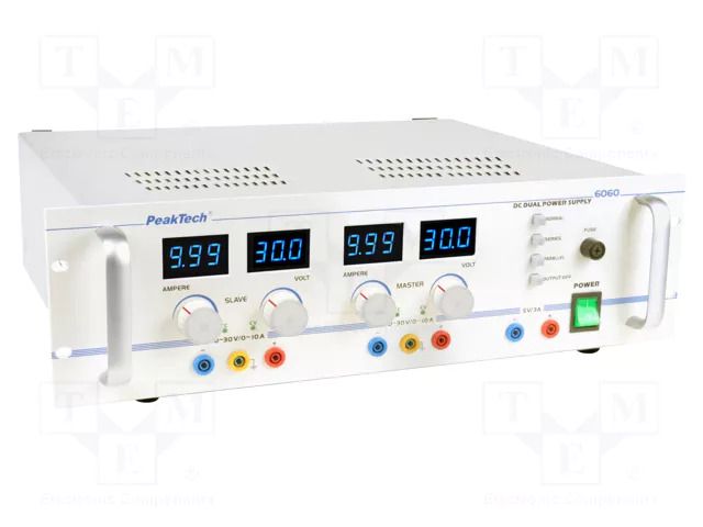 Power supply: laboratory; adjustable,multi-channel; 0÷30VDC PEAKTECH PKT-P6060
