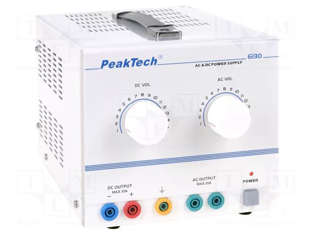 Power supply: laboratory; AC/DC,adjustable,multi-channel; 0÷10A PEAKTECH PKT-P6130