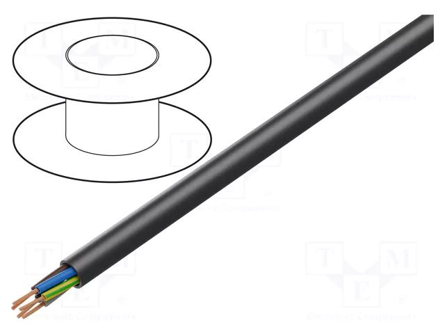 Wire; H07RN-F; 7G2.5mm2; round; stranded; Cu; rubber; black; Class: 5 LAPP H07RN-F-7G2.5