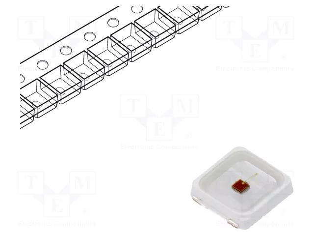 Power LED; cherry red; 120°; 150mA; λd: 720÷740nm; Pmax: 500mW; 3030 ProLight Opto PW2R-FFEE-A