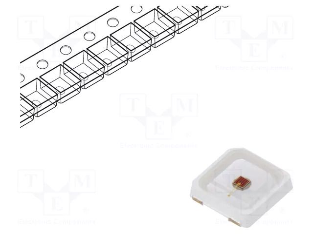 Power LED; 3030; crimson; 120°; flat; square; 1.8÷2.6VDC ProLight Opto PW2R-FFME-A