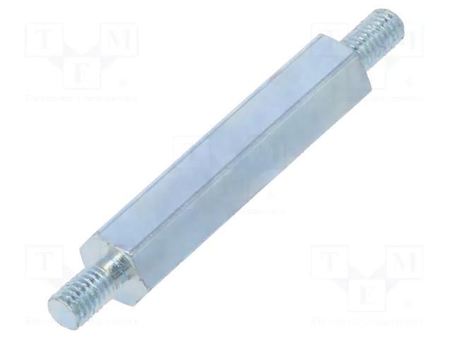 Screwed spacer sleeve; 25mm; Ext.thread: M3; hexagonal; steel DREMEC TMM-M3X25/DR424