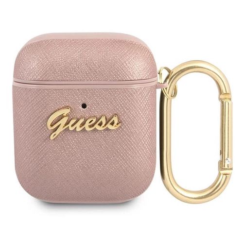 Guess GUA2SASMP AirPods cover pink/pink Saffiano Script Metal Collection, Guess 3666339009816 3666339009816