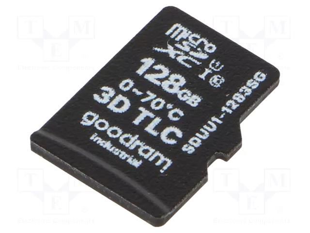 Memory card; industrial; 3D TLC,microSD; UHS I U1; 128GB; 0÷70°C GOODRAM INDUSTRIAL SDUU1-1283SG