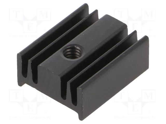 Heatsink: extruded; TO220; black; H: 12.6mm; 36K/W; aluminium; screw ALUTRONIC PR5/15/SE/2