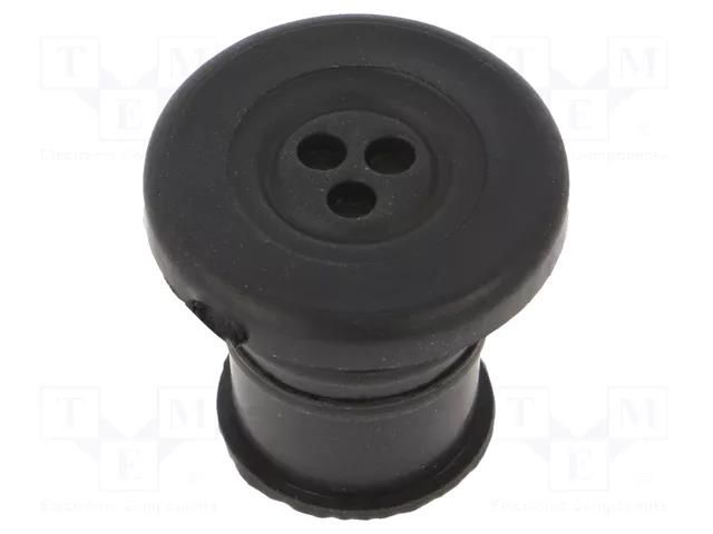 Multigate grommet; Ømount.hole: 11.5mm; black; Holes no: 3; SP HT HI TECH POLYMERS SP-16-TPE