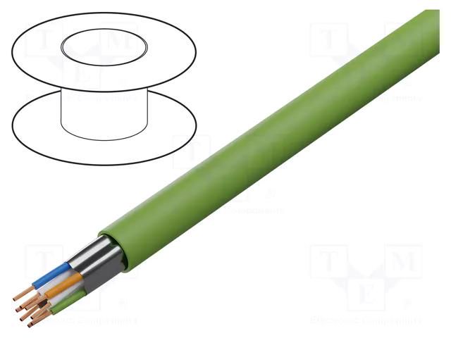 Wire; F/UTP; 4x2x26AWG; 5e; stranded; CCA; PVC; green; 100m Goobay F/UTP5E-FCCA-100GR