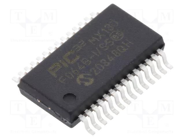IC: PIC microcontroller; 64kB; 2.3÷3.6VDC; SMD; SSOP28; PIC32; tube MICROCHIP TECHNOLOGY 32MX130F064B-I/SS