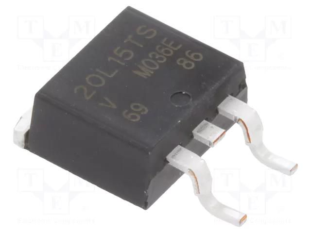 Diode: Schottky rectifying; D2PAK,TO263AB; SMD; 15V; 20A; tube VISHAY VS-20L15TS-M3