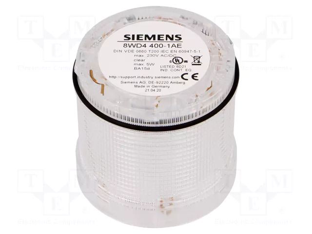Module: light signaller; transparent; bulb BA15D; 12÷240VDC; IP65 SIEMENS 8WD4400-1AE