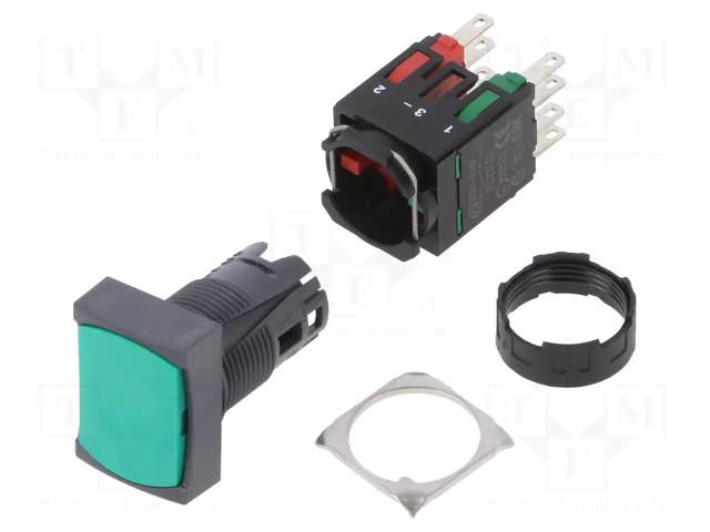 Switch: push-button; 16mm; Stabl.pos: 1; NC + NO; green; none; Pos: 2 SCHNEIDER ELECTRIC XB6DA35B