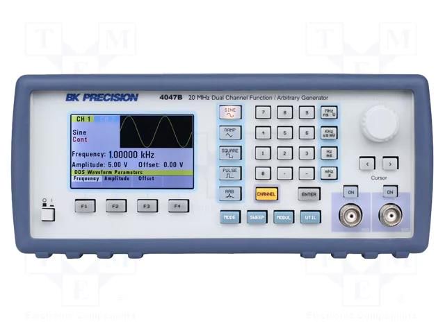 Generator: arbitrary, function; 20MHz; LCD; Ch: 2; Interface: USB B&K PRECISION BK4047B