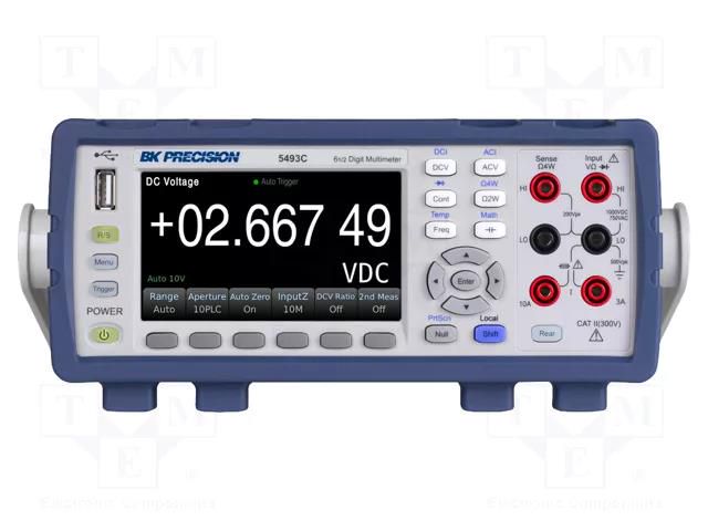 Benchtop multimeter; LCD 4,3"; 6,5 digit; True RMS AC; rack; 30VA B&K PRECISION BK5493CGPIB