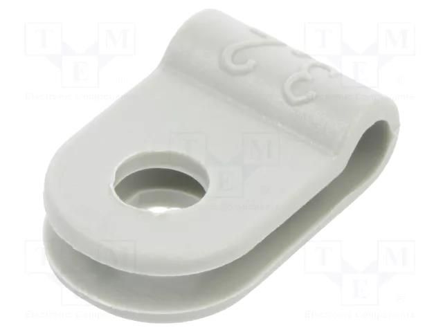 Fixing clamp; Cable P-clips; ØBundle : 3.2mm; W: 10mm; polyamide OBO BETTERMANN OBO-2222035