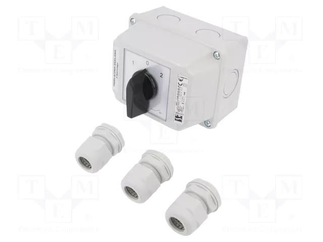 Switch: cam switch; Stabl.pos: 3; 16A; L-0-P; flush mounting; Pos: 3 SPAMEL LK16R-3-8380-OB2