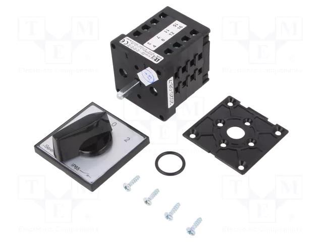 Switch: cam switch; Stabl.pos: 3; 25A; 1-0-2; for building in; IP65 SPAMEL SK25-4-8396-P03