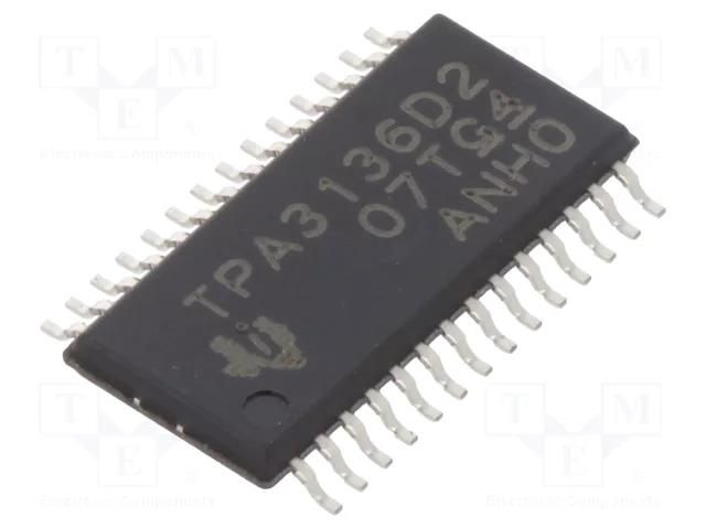 IC: audio amplifier; Pout: 20W; 4.5÷14.4VDC; Ch: 2; Amp.class: D TEXAS INSTRUMENTS TPA3136D2PWP