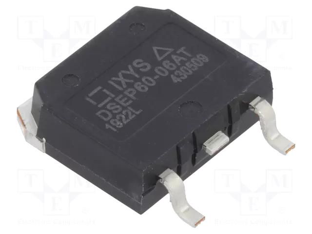 Diode: rectifying; SMD; 600V; 60A; 35ns; D3PAK; Ufmax: 1.39V; 330W IXYS DSEP60-06AT