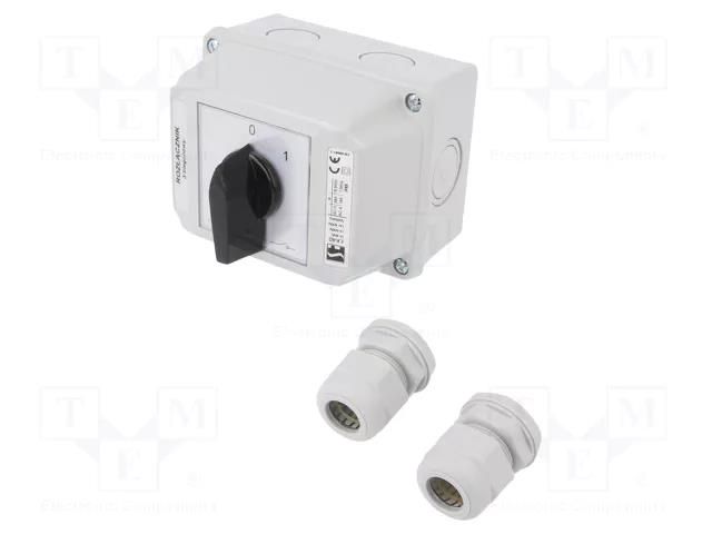 Switch: cam switch; Stabl.pos: 2; 40A; 0-1; flush mounting; Poles: 3 SPAMEL LK40-2-8211-OB2