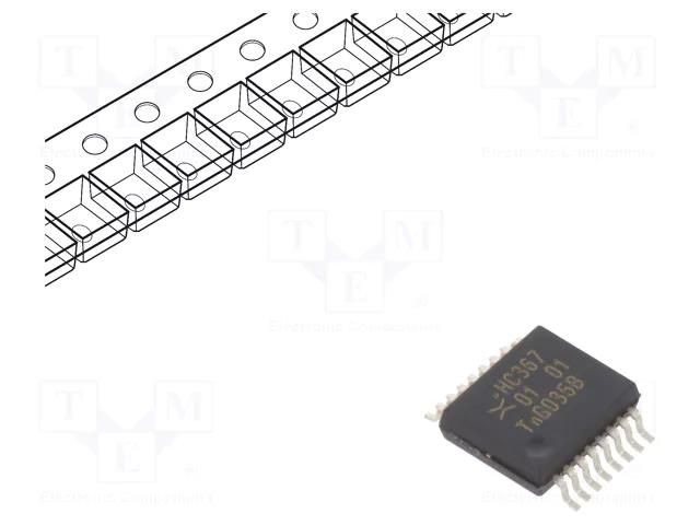 IC: digital; buffer,non-inverting,line driver; Ch: 6; CMOS; SMD NEXPERIA 74HC367DB.118