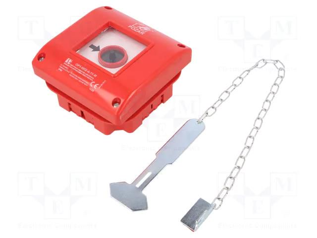 Safety switch: fire warning hand switch; OP1; NC + NO; IP65; ABS SPAMEL OP1-W02-A-11-M