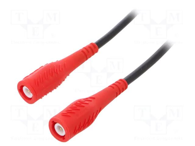 Test lead; 3A; BNC plug,both sides; Urated: 1kV; Len: 1m; red; RG58 ELECTRO-PJP PJ8150-50-100-R