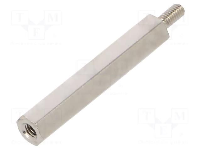 Screwed spacer sleeve; 30mm; Int.thread: M2,5; Ext.thread: M2,5 DREMEC TFM-M2.5X30/DR212