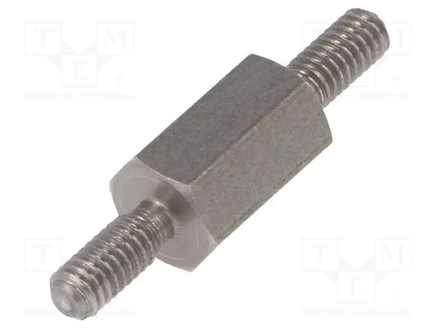 Screwed spacer sleeve; 8mm; Ext.thread: M2,5; hexagonal DREMEC TMM-M2.5X8/DR442