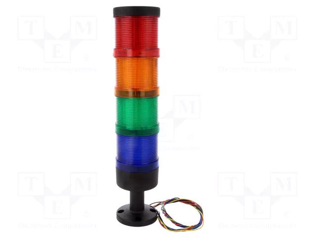 Signalling column; red/orange/green/blue; LED; 230VAC; IP65; LT70 SPAMEL LT70-4-230