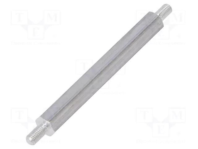 Screwed spacer sleeve; 45mm; Ext.thread: M3; hexagonal; aluminium DREMEC TMM-M3X45/DR434
