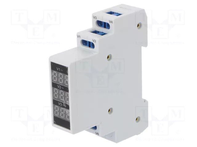 Voltage indicator; 3x80÷500VAC; IP20; for DIN rail mounting SPAMEL SPMV-3
