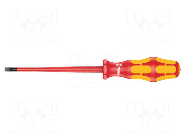 Screwdriver; insulated,slim; slot; 5,5x1,0mm; Blade length: 125mm WERA WERA.160/55/1